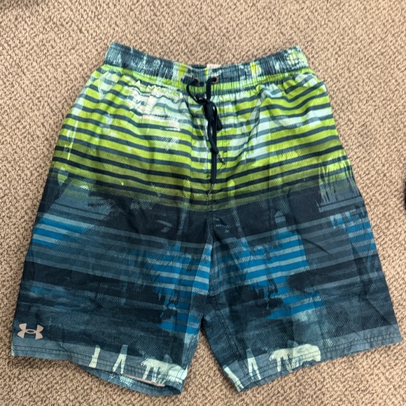 Under Armour Green and Blue Patterned Shorts - Picture 1 of 4